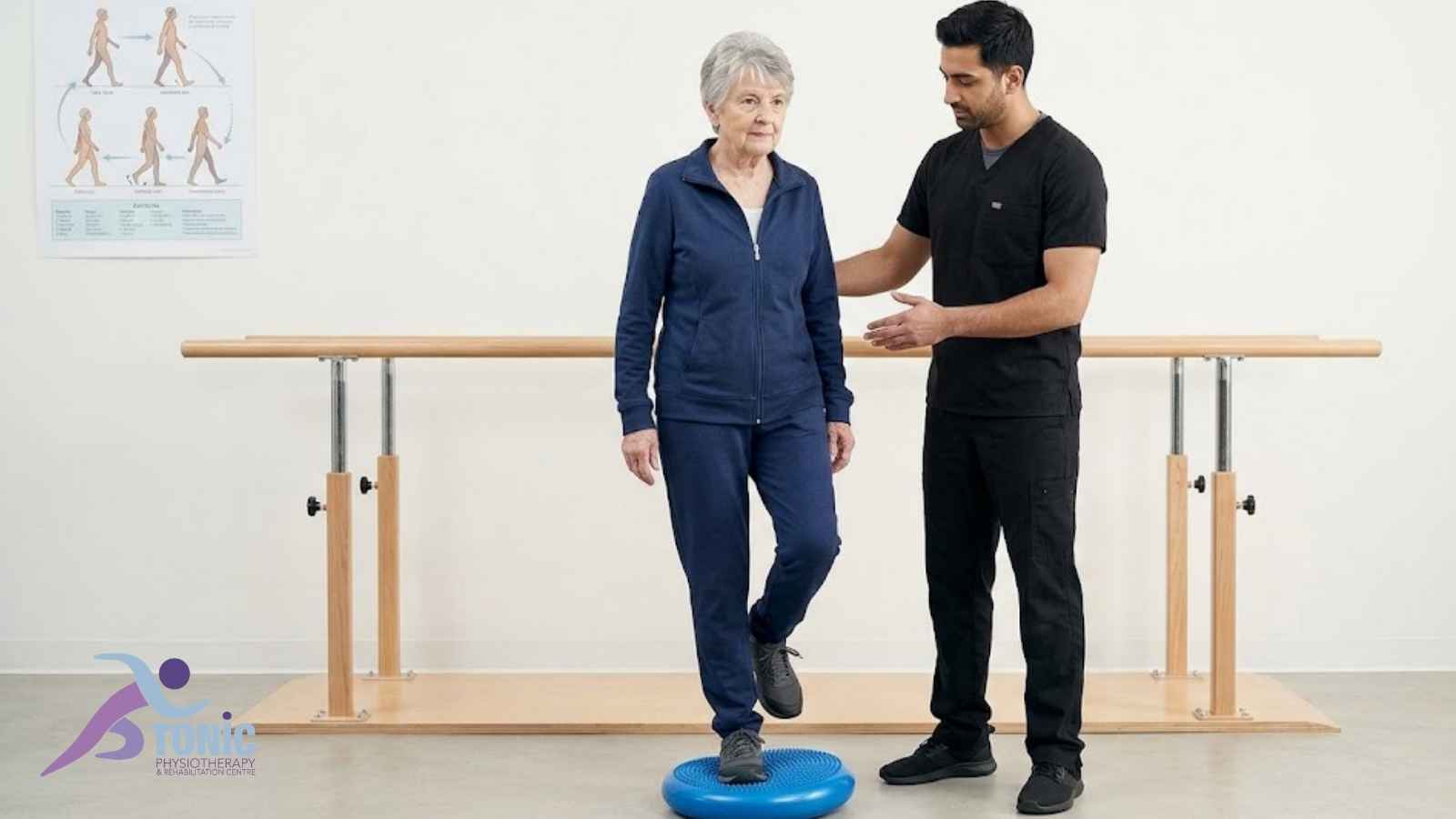 Exercices d'équilibre et de prévention des chutes avec un physiothérapeute de CORPEO